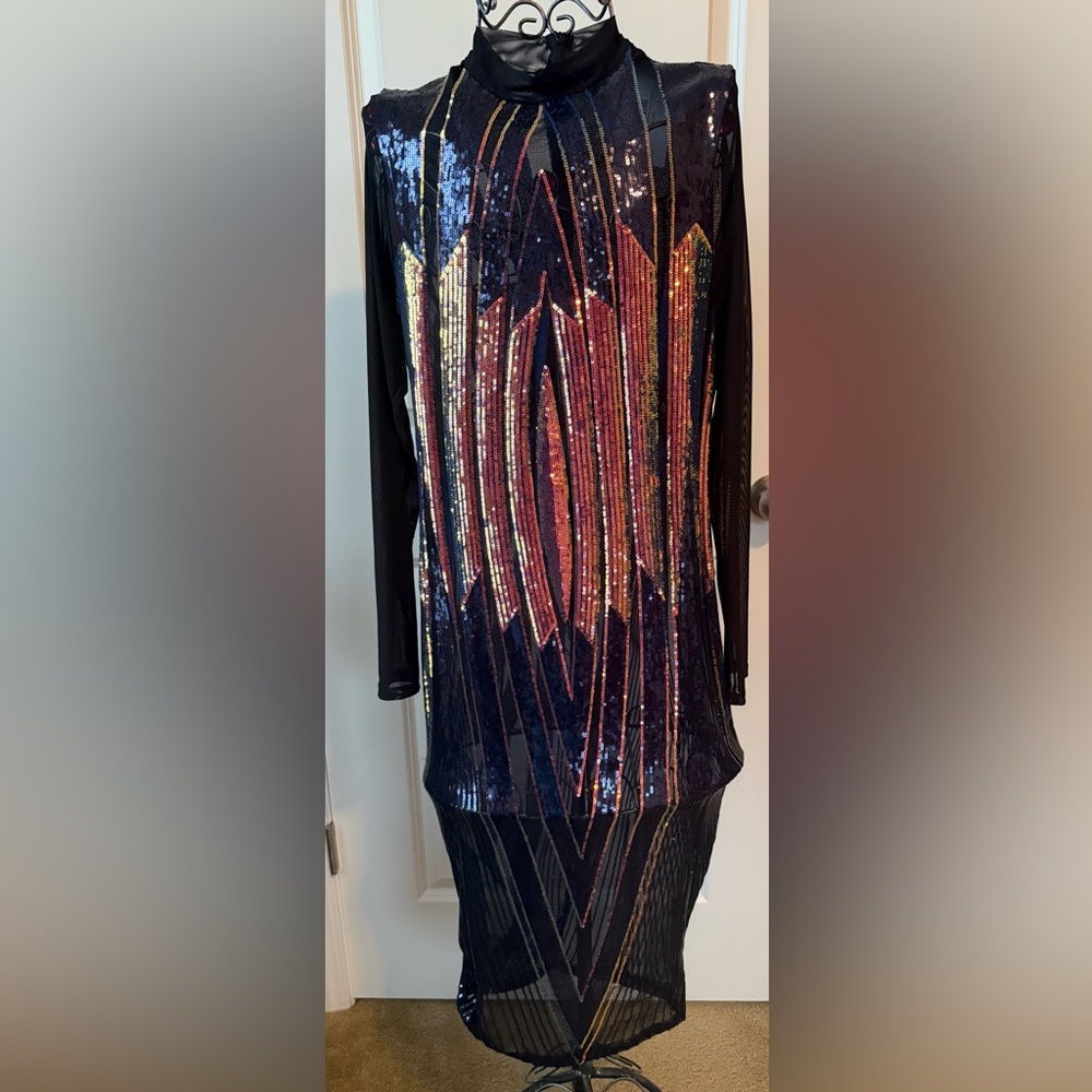 Sequin Long Sleeve Dress The Curve by Judani